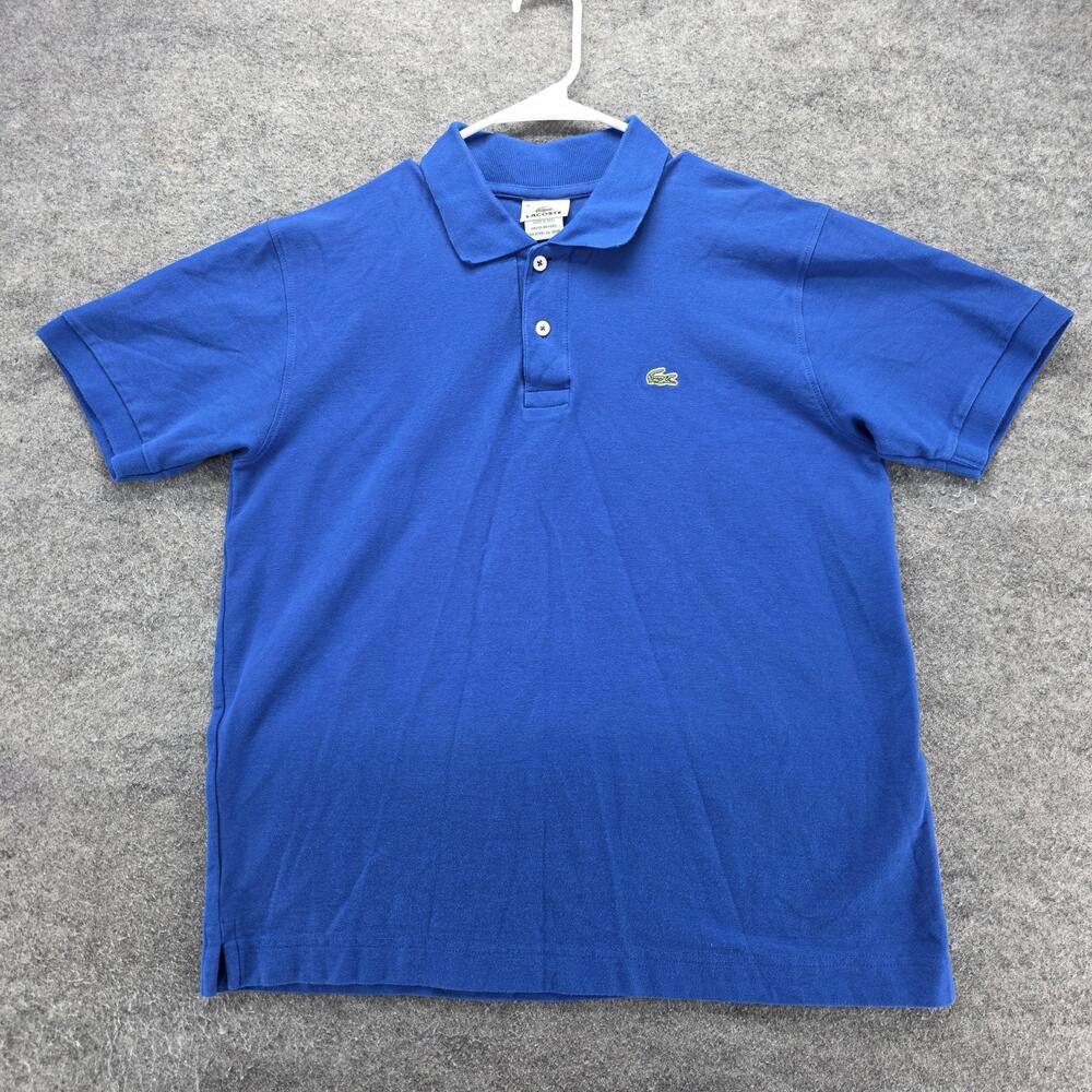 Lacoste Polo Shirt Mens 42 Blue 100% Cotton Knit Collared Short Sleeve